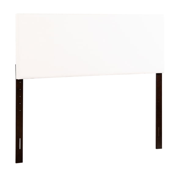 Queen bed headboard with adjustable height feature / Mountable to bed or wall, white faux leather