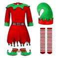 thumbnail image 1 of Conjunto de vestido navideño de manga larga rojo para niñas. Talla: 160, 1 of 5