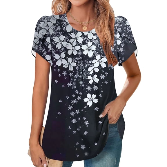Pohista Spring Tops for Women Cotton Hawaiian Shirts for Women Long Womens Summer Blouses 2025 Womens Short Sleeve Shirts Loose Fit reorders from my past orders