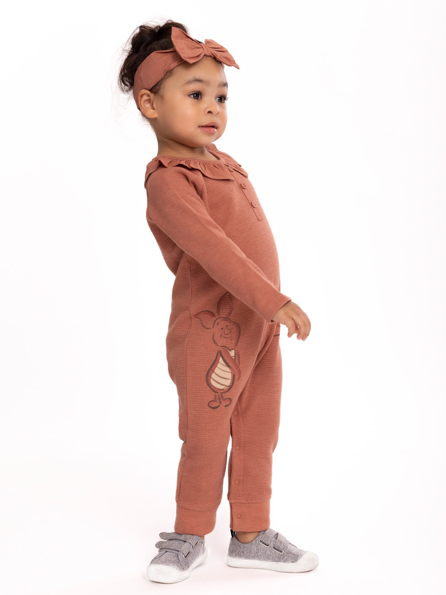 Winnie The Pooh Baby Girl Romper and Headband Set, 2-Piece, Sizes 0/3M-24M