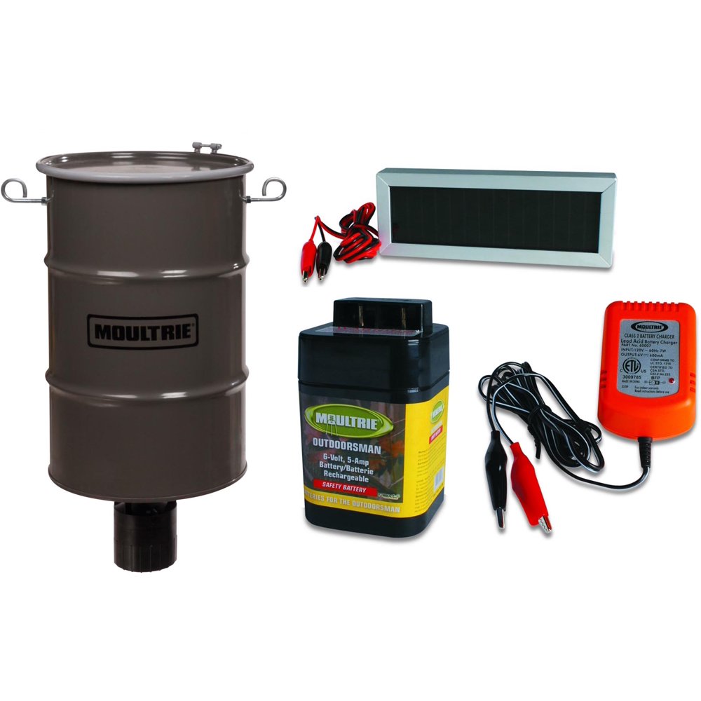 Moultrie 30 Gallon ProHunter Hanging Deer Feeder w/ 6V Battery & Solar