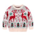 thumbnail image 2 of Chandail de Noël pour Garçon Fille Pull-Over Rennes Élan Chandails en Molleton Dessin Animé, 2 of 10
