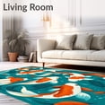thumbnail image 2 of ODIKA 8'x10' Machine Washable Non-Slip Area Rug, Modern Fish Print Bold Colors High Traffic Rug, Orange, 101962, 2 of 7