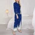 thumbnail image 4 of Kll Christmas Fir Tree Print Women'S Long Sleeve Pajamas With Pants Sleepwear Loungewear 2 Set-Small, 4 of 9