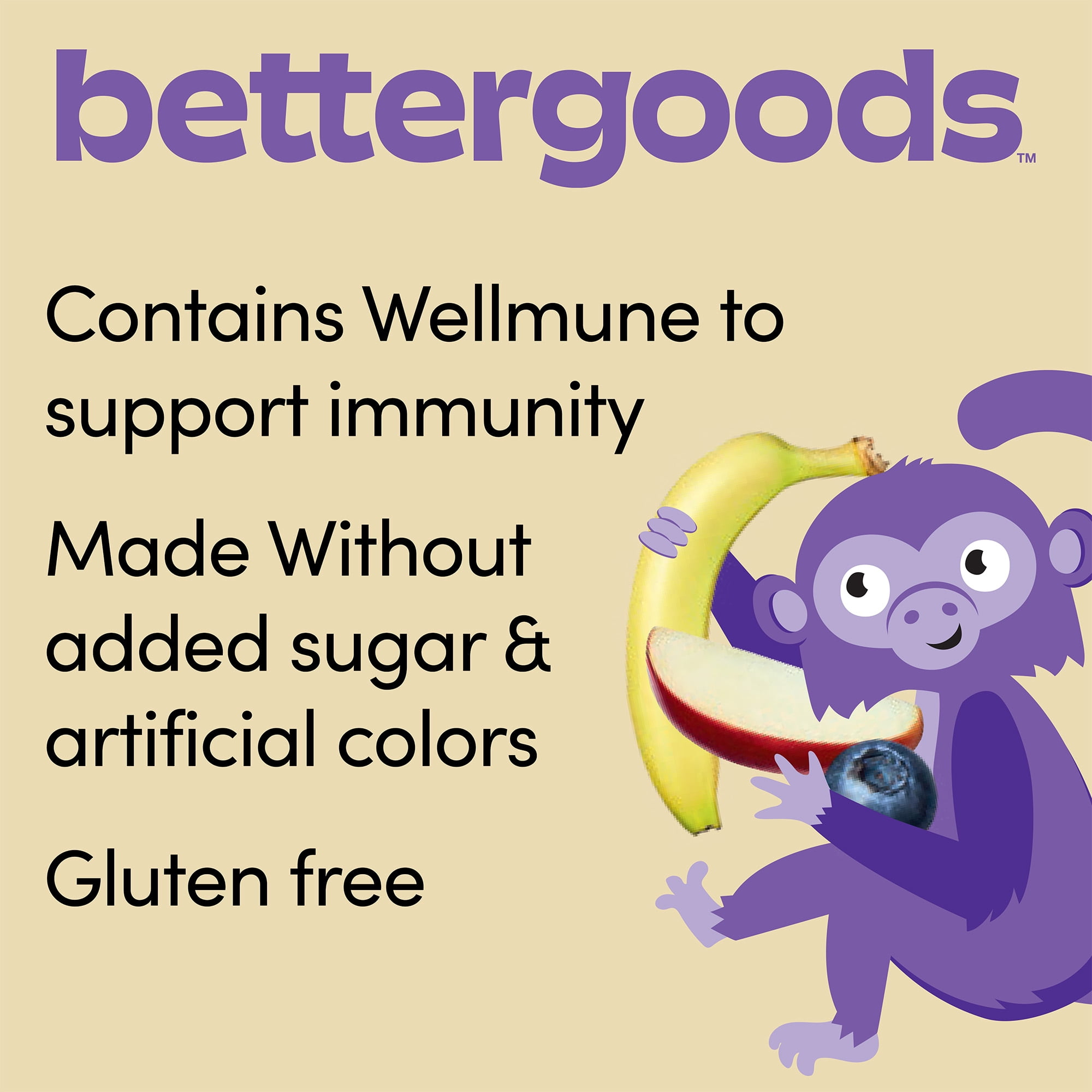 bettergoods Apple Banana Blueberry Yogurt & Oats Fruit Applesauce Pouches, 3.17 oz, 10 Count