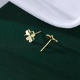 thumbnail image 5 of Solid 925 Sterling Silver Clover Leaf Stud Earrings for Women Teens Small Clover Stud Earrings Shamrock Earrings Spring, 5 of 14