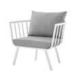 thumbnail image 3 of Lounge Chair, Set of 2, Aluminum, Metal, Steel, White Grey Gray, Modern Contemporary Urban Design, Outdoor Patio Balcony Cafe Bistro Garden Furniture Hotel Hospitality, 3 of 8