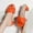 #344-Orange, variant on Wowcloth Women's Fashion Casual Pleated Slide Sandals – Plus Size with Mid Heel & Candy Color Square Toe Comfortable Summer Slides for Outdoor Wear