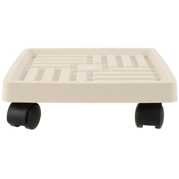FELTECHELECTR  Flower Pot Tray Rolling Plant Stands with Wheels Small Caster Plants White