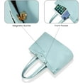 thumbnail image 2 of RKXQT Laptop Bag for Women 15.6 Inch Tote Bags Waterproof Leather Briefcase Computer Women Business Office Work Bag,Cyan-Blue, 2 of 5