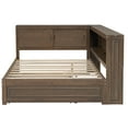 thumbnail image 6 of Harper & Bright Designs Full Size Wooden Storage Daybed Frame, Daybed Bed with Trundle & Storage Shelves, L Shape Corner Daybed with Light & Sliding Doors, Wood, 6 of 14