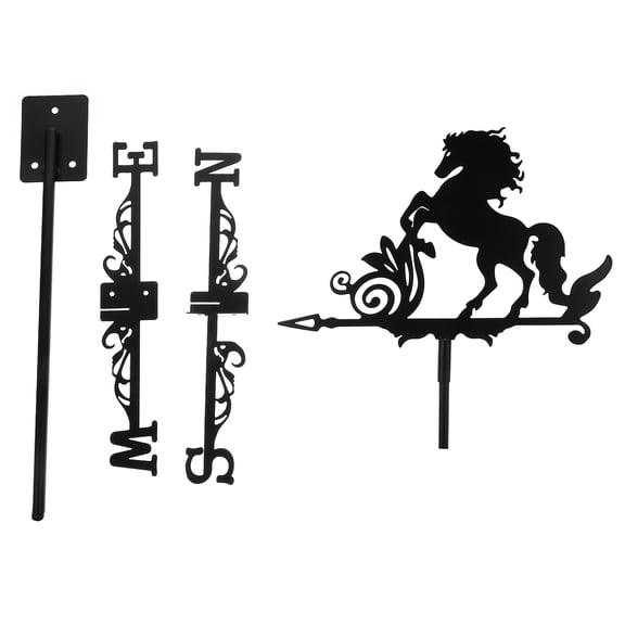 Horse Weathervane Wind Direction Indicator European Style Weather Vane for Roof Garden Patio