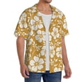 thumbnail image 2 of Sikiie Rose Flowers Men's Wrinkle Free Untucked Cuban Shirt Business Casual Button Down Shirts Short Sleeve ShirtLarge, 2 of 5