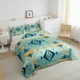 thumbnail image 4 of Homewish Adult Turquoise Aztec Bedding Comforter Set, Chic Triangle Abstract Twin Comforter Sets, Western Hippie Bohemian Reversible Bedding Set, Luxury Bedroom Decor, 2-Piece, 4 of 9