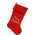 thumbnail image 2 of Velvet Christmas Stocking Screen Printed, "Merry Christmas", 2 of 6