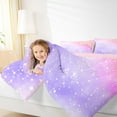 thumbnail image 2 of Feelyou Dreamy Constellation Child Queen Comforter Set, Star Starry Sky Bedding Sets, Purple Galaxy Reversible Bedding Comforter Set, Breathable Home Decor,3 Pieces, 2 of 8