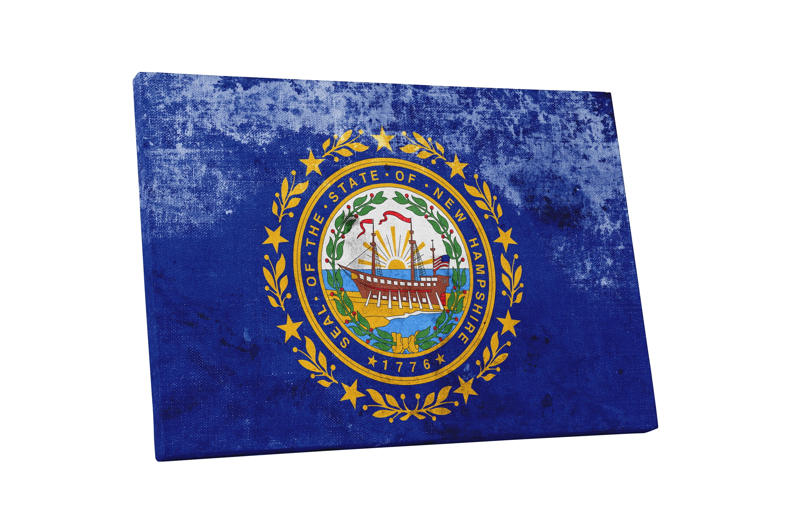 Vintage New Hampshire State Flag Gallery Wrapped Canvas Wall Art (30" x ...