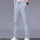 thumbnail image 1 of Pantalones largos de moda para hombre, de verano, informales, lisos, clásicos, largos, de seda helada, 1 of 3