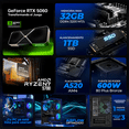 thumbnail image 3 of PC Gamer Completa con IA Xtreme PC Gaming NVIDIA GeForce RTX 5060 AMD Ryzen 7 5700 32GB SSD 1TB Monitor Curvo 27 180Hz Sistema Liquido WIFI Blue gaming 1080p, estudios y multitarea, 3 of 6
