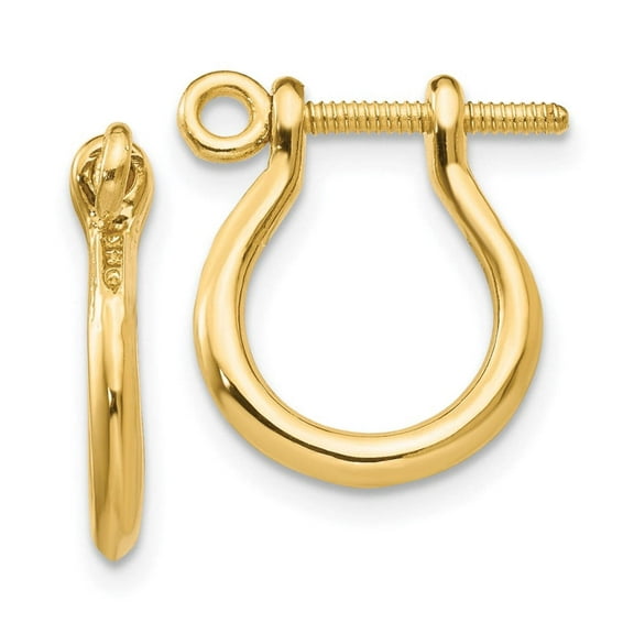 Primal Gold 14K Yellow Gold 3D Shackle Link Screw Earrings