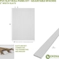 thumbnail image 2 of Ekena Millwork 94"H x 3/8"T Adjustable PVC Slat Wall Panel Kit w/ 2"W Slats, Unfinished (contains 22 Slats), 2 of 7