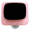 thumbnail image 1 of Petal Pink Border with Black Square Glass Cabinet Knob - Aluminum Post, 1 of 1