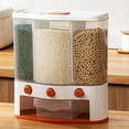 thumbnail image 2 of Bigersell Cereal Dispenser, Plastic Food Storage Containers with Cup Rice Dispenser Cereal Containers for Grain, Rice, Pasta, Flour and Sugar Kitchen Pantry Storage Organization Orange, 2 of 2