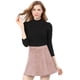 thumbnail image 4 of INSPIRE CHIC Falda Corta Acampanada De Cintura Alta Con Cierre De Botón De Gamuza Sintética Para Mujer Rosa L, 4 of 6