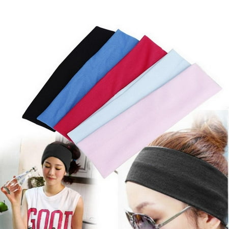 hair sports stretch headband yoga wide elastic solid band headbands walmart caroj