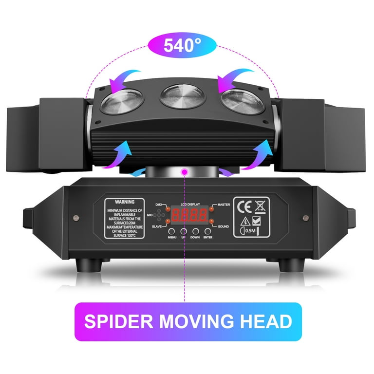 JAJALUYA 2Pack Mini Spider Moving Head Lights, 9 RGB LED
