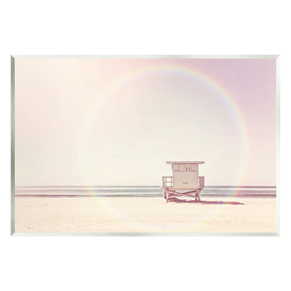 Stupell Industries Rainbow Beach Hut Photography Nature Photography Unframed Art Print Wall Art, 15 x 10