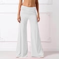 thumbnail image 2 of HAIJIE 2026 Coral Fold Over Yoga Pants,foldover pants On-Trend Solid Wide Leg Loose Fit Lou-nge Pants with Ruched Waist, for Yoga Sports Everyday (White,M), 2 of 6