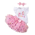 thumbnail image 3 of FYDUU Toddler Baby Girl Clothes Infant Baby Girls First Birthday Outfit Sleeveless Romper With Glitter Tutu Skirt Photo Shoot Party Dress 6-9 Months, 3 of 5