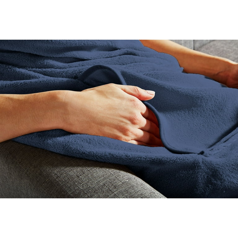 Sunbeam heated throw blanket dual pocket microplush sale
