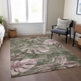thumbnail image 6 of Addison Rugs Chantille Indoor/Outdoor Transitional Floral Olive Machine Washable Rectangle Rug, 5' x 7'6", 6 of 8