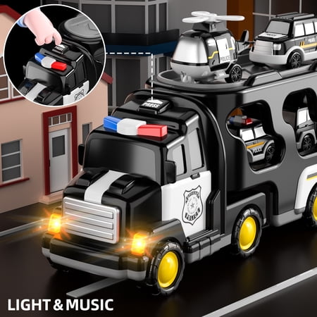 LUCKY DOUG POLICE TRUCK TOYS FOR 2-6 YEARS OLD BOYS, TODDLERS BOYS TOYS, POLICE CAR TOYS, GIFTS FOR BOYS AGES 2+