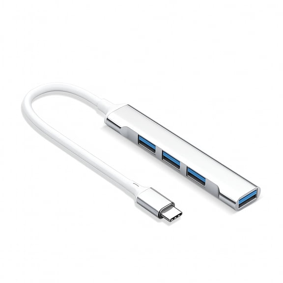 GJX 4-in-1 USB C Hub, Ultra-Slim Type-C Adapter with 4 USB 3.0 Ports (5Gbps), Data Splitter for MacBooks, XPS, Tablets