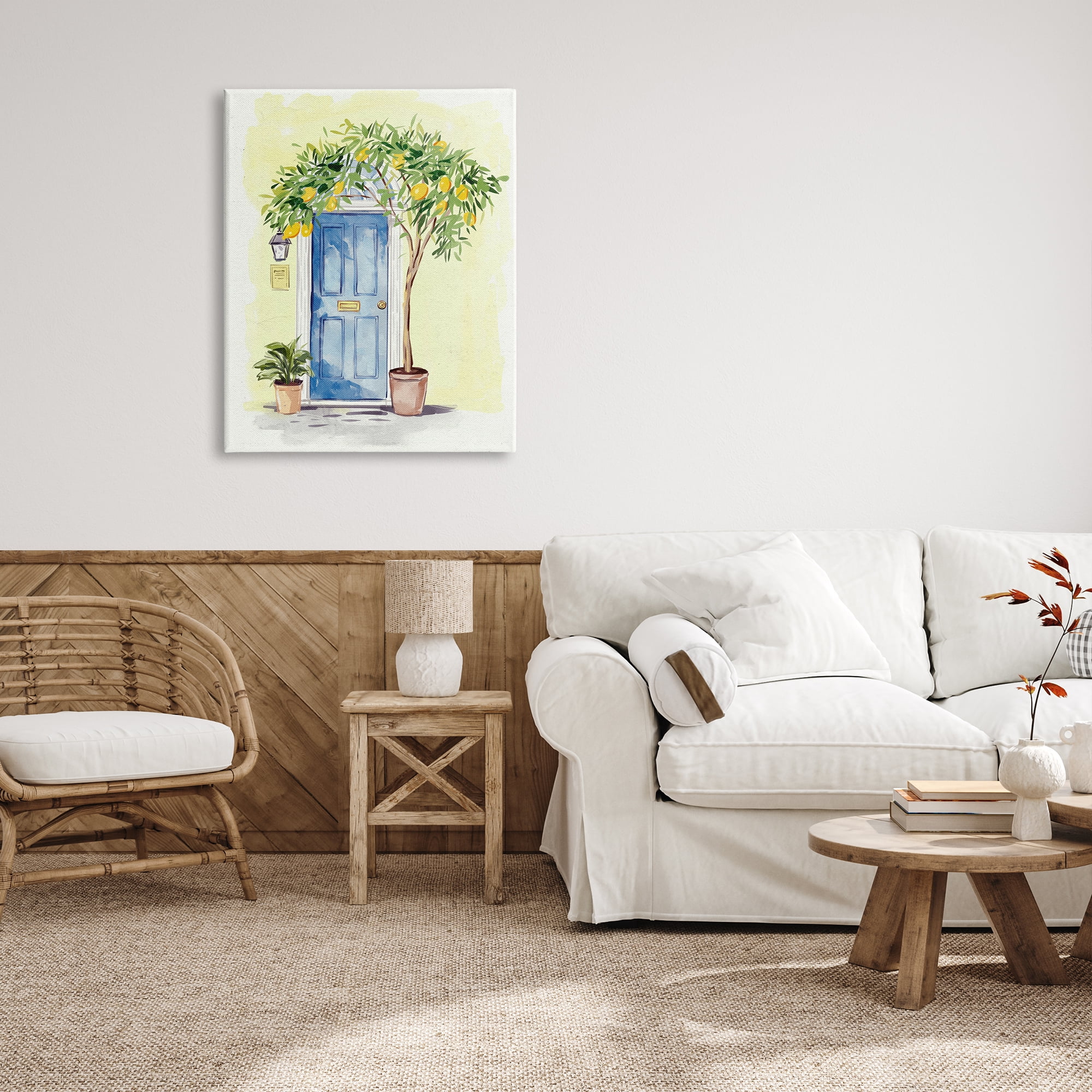 Stupell Industries Lemon Tree in Doorway Food & Beverage Painting Gallery Wrapped Canvas Art Print Wall Art, 30 x 40