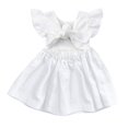 thumbnail image 3 of ZHOGXU Toddler Kids Girls Solid Color Short Fly Sleeve Bowknot Tulle Gown Dress Stylish Boho Beach Vacation Bohemian Sundress, 3 of 8