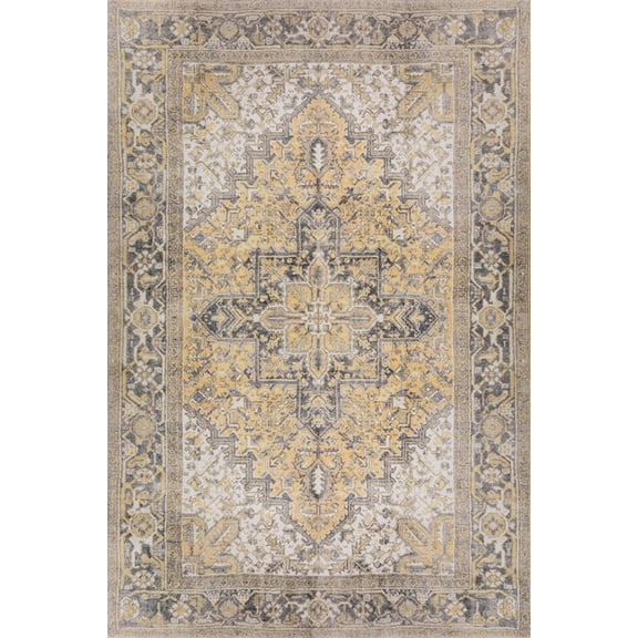 Berkley Redford Area Rug AM3 Am3 Gold Gold Persien Blocks 2' 3" x 7' 7" Rectangle