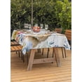 thumbnail image 2 of Outdoor Tablecloth with Umbrella Hole and Zipper, Bunny Easter Rectangle Table Cloth 52x70 Inch Waterproof Tablecloth, Spring Floral Blue Eucalyptus Leaves Wooden Picnic Table Cover for Patio Camping, 2 of 7