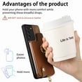 thumbnail image 3 of Nalacover Case for Samsung Galaxy S21 FE Wallet Case with Card Holder & Zipper Pocket, 360° Rotation Ring Kickstand Premium PU Leather Cover, Shockproof Magnetic Button Flip Stand Phone Case,Brown, 3 of 9