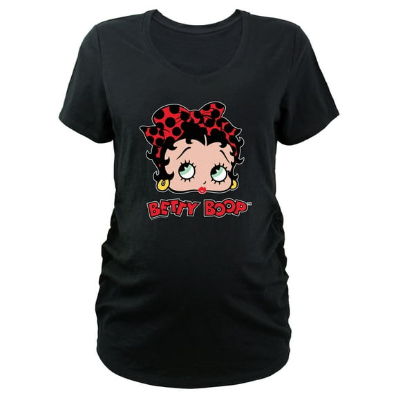 Women's Betty Boop Polka Dot Bow Graphic Maternity T-Shirt