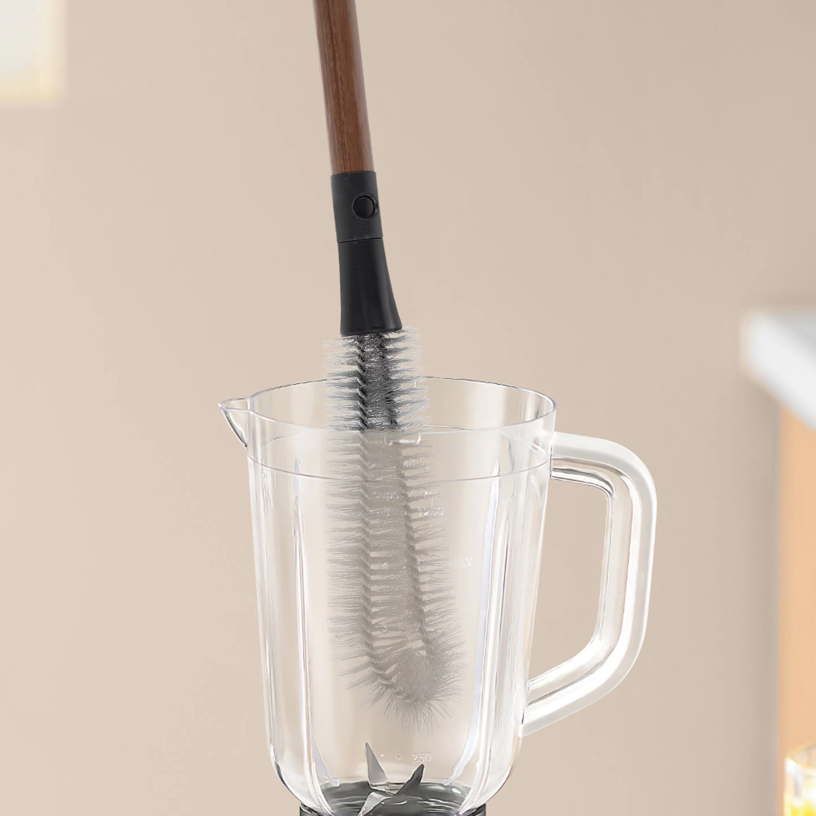 ELAYARD 2Pcs Kitchen Scrub Brush with Detachable Handle for Deep Cleaning Bottles and Juicers