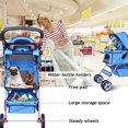 thumbnail image 5 of Dkelincs Pet Stroller- Folding  Cat Stroller for Medium Dogs with 4 Wheel & Cup Holder, Blue, 5 of 7