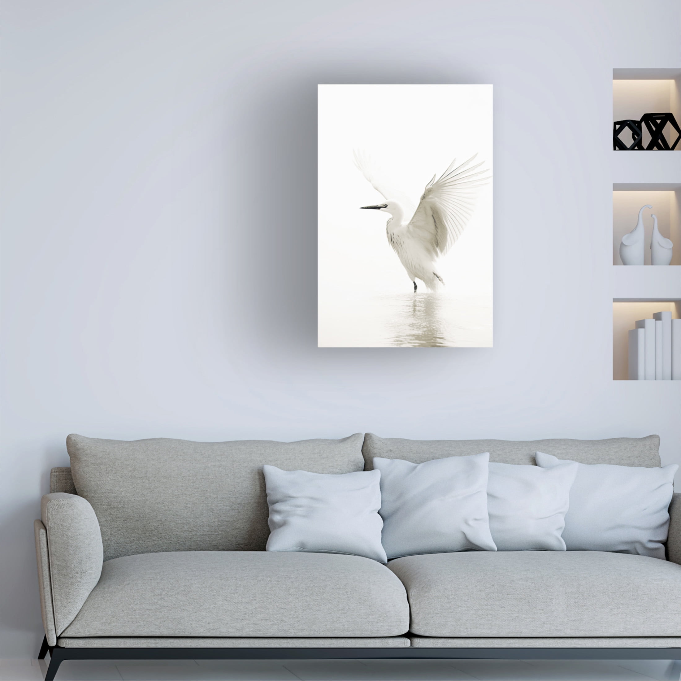 Canvas Wall Art - Sasha 'White Bird' Wall Art for Living Room, Bedroom, or Office Décor by Trademark Fine Art - 16 x 24 Inches