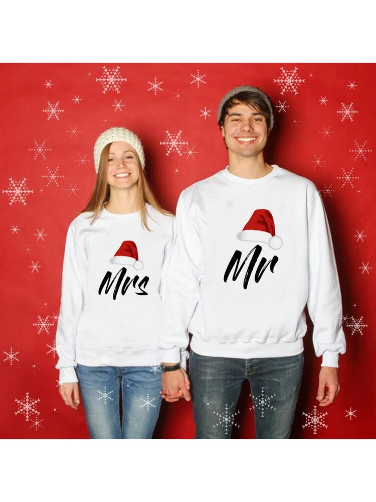 Sudadera navidena de Mr y Mrs para pareja jersey de Feliz Navidad para marido y mujer sudaderas con capucha para parejas encantadoras regalo de Navidad Walmart en linea