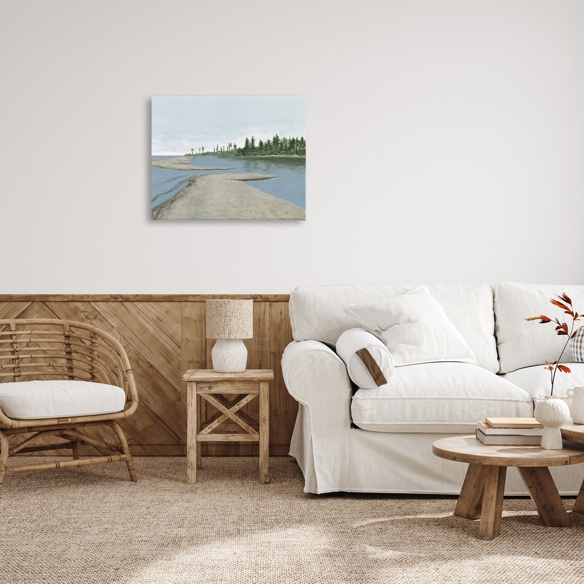 Stupell Industries Lake Waterfront Scenery Landscape Painting Gallery Wrapped Canvas Art Print Wall Art, 30 x 24