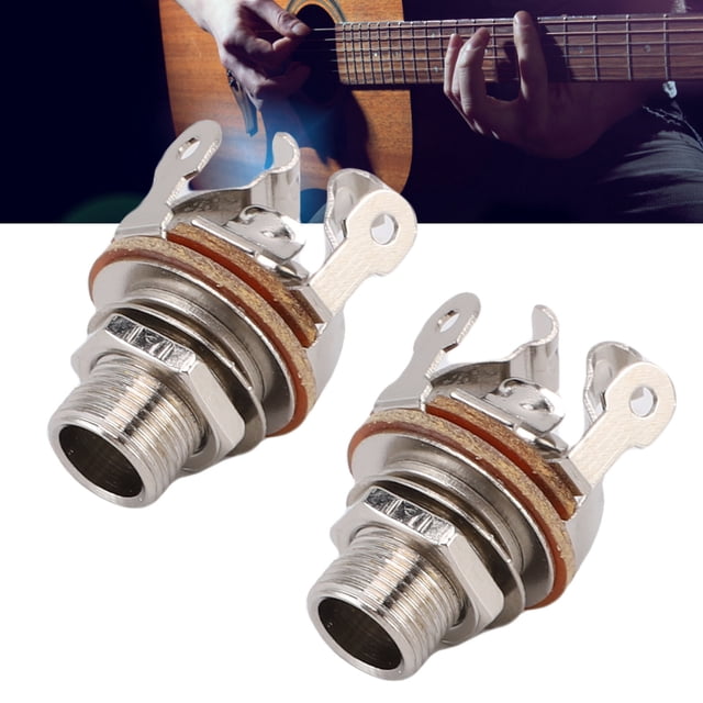 Electric Guitar Output Jack, 2Pcs 4 Contacts Guitar Output Jack 1/4 Inch 6.35mm Multi Contacts Mono Output Jack for Reducing Loose and Buzz Issue Upgrade Appearance