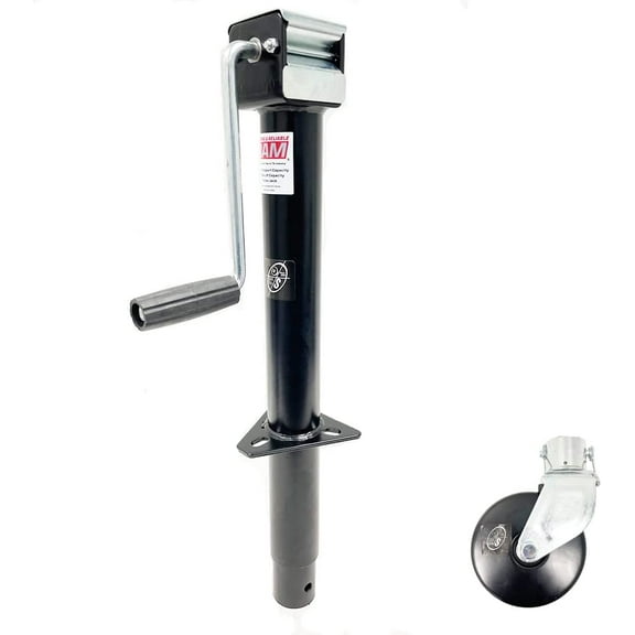 Southwest Wheel 5,000 lbs Side Wind RAM A-Frame Trailer Jack w/6" Steel Caster Wheel